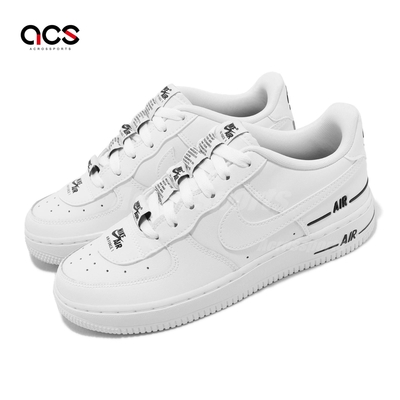 Nike 休閒鞋 Air Force 1 LV8 3 GS 女鞋 大童鞋 白 黑 串標 AF1 CJ4092-100