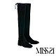長靴 MISS 21 極簡氣勢彈力後綁帶高跟過膝長靴－黑 product thumbnail 1