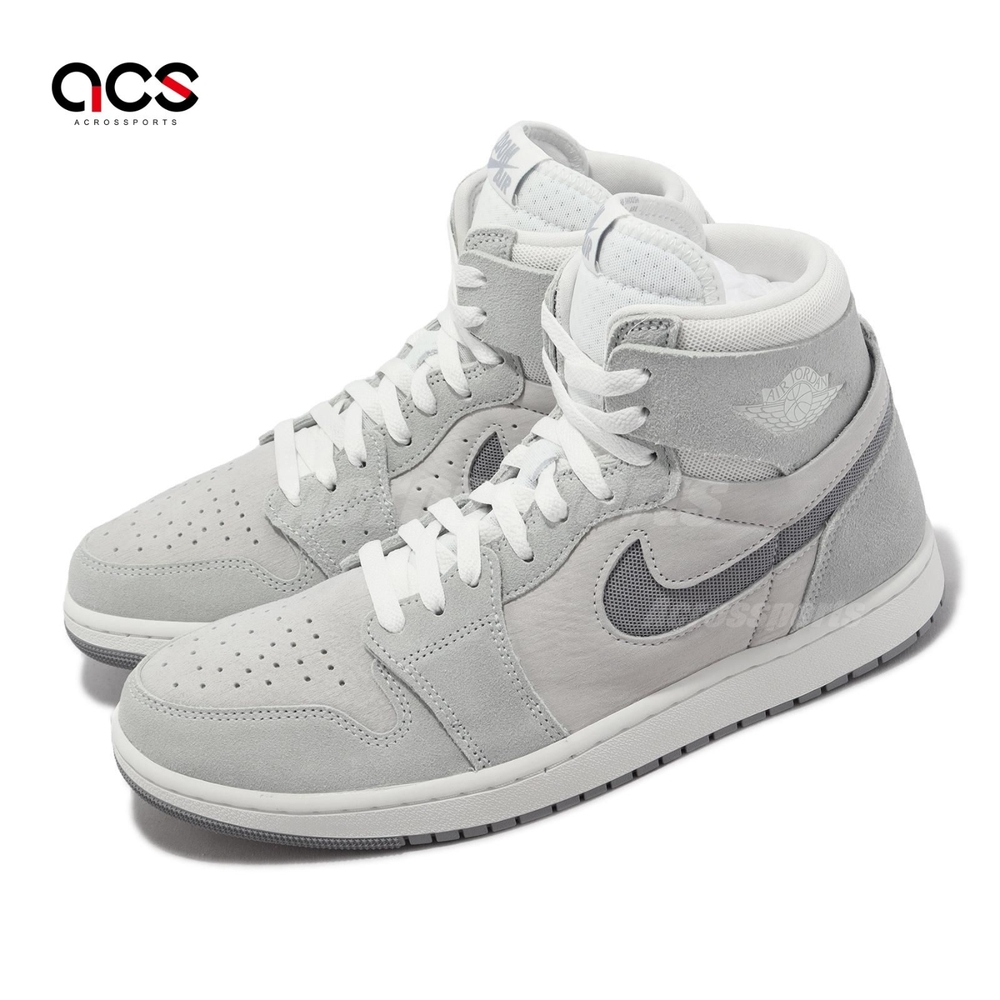 Nike 休閒鞋Air Jordan 1 Zoom Air CMFT 2 男鞋灰麂皮AJ1 高筒1代