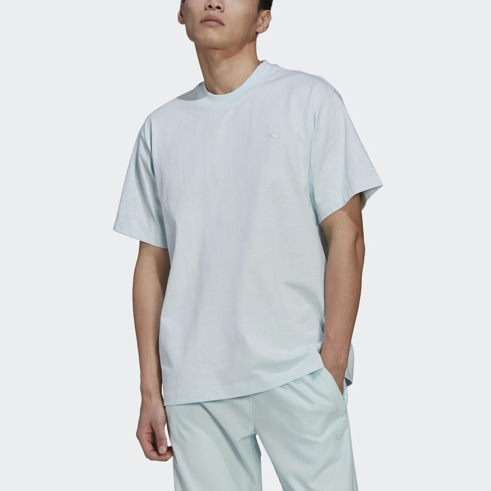 Adidas C Tee [HK0315] 男 短袖 上衣 T恤 運動 休閒 舒適 質感 重磅 愛迪達 淺藍