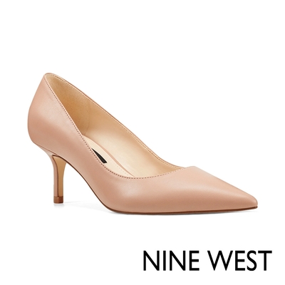 NINE WEST ARLENE小羊皮純色尖頭高跟鞋-杏桃色