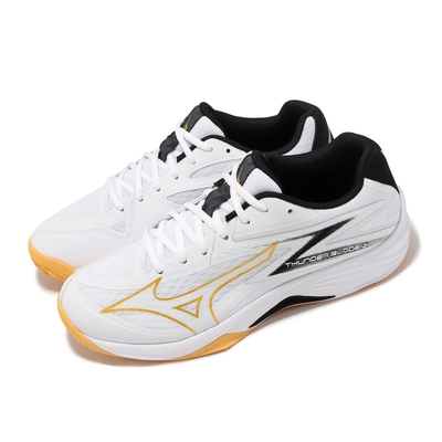 Mizuno 排球鞋 Thunder Blade Z 男鞋 女鞋 白 金 輕量 緩衝 室內運動 羽排鞋 美津濃 V1GA2370-10