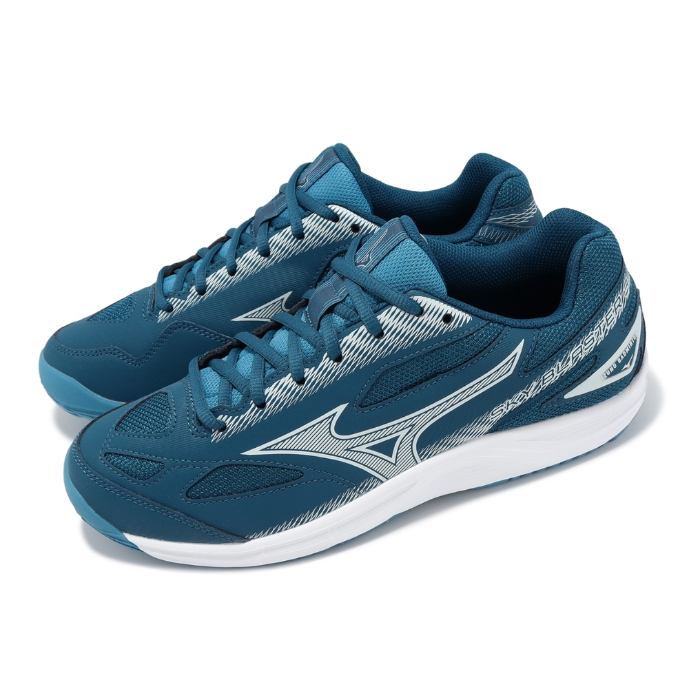 Mizuno 羽球鞋 Sky Blaster 3 Wide 男鞋 女鞋 寬楦 藍白 抓地 室內運動 運動鞋 美津濃 71GA2345-12