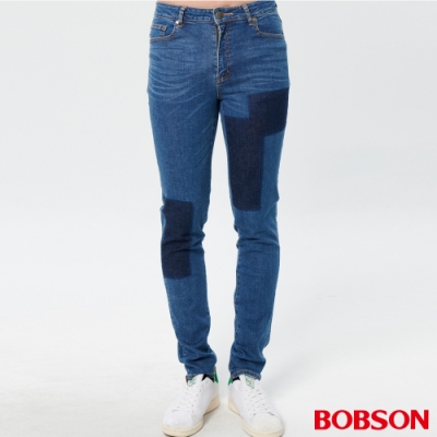 BOBSON 男款有機綿高腰窄管褲