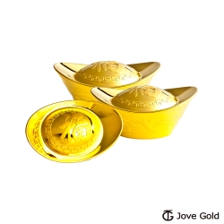 Jove Gold 漾金飾 貳台錢加大版黃金元寶x3-福(共6台錢)