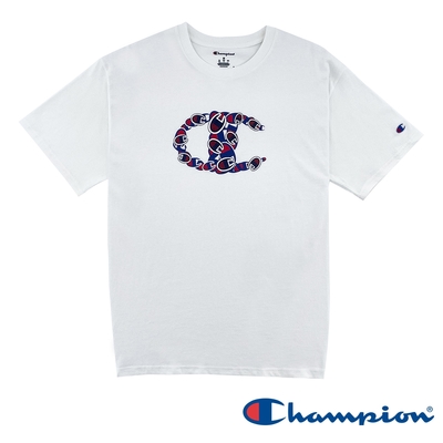 Champion-LOGO印花短袖TEE上衣-男(白色)