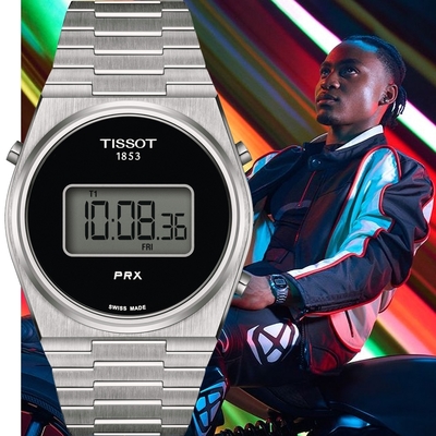 TISSOT 天梭 官方授權 坤達配戴款 PRX Digital 數位石英手錶 迎春好禮-40mm T1374631105000