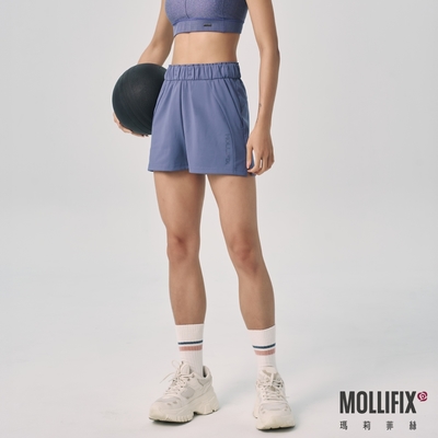 Mollifix 瑪莉菲絲 彈力造型腰頭訓練短褲(鳶尾紫)瑜珈褲、短褲、瑜珈服