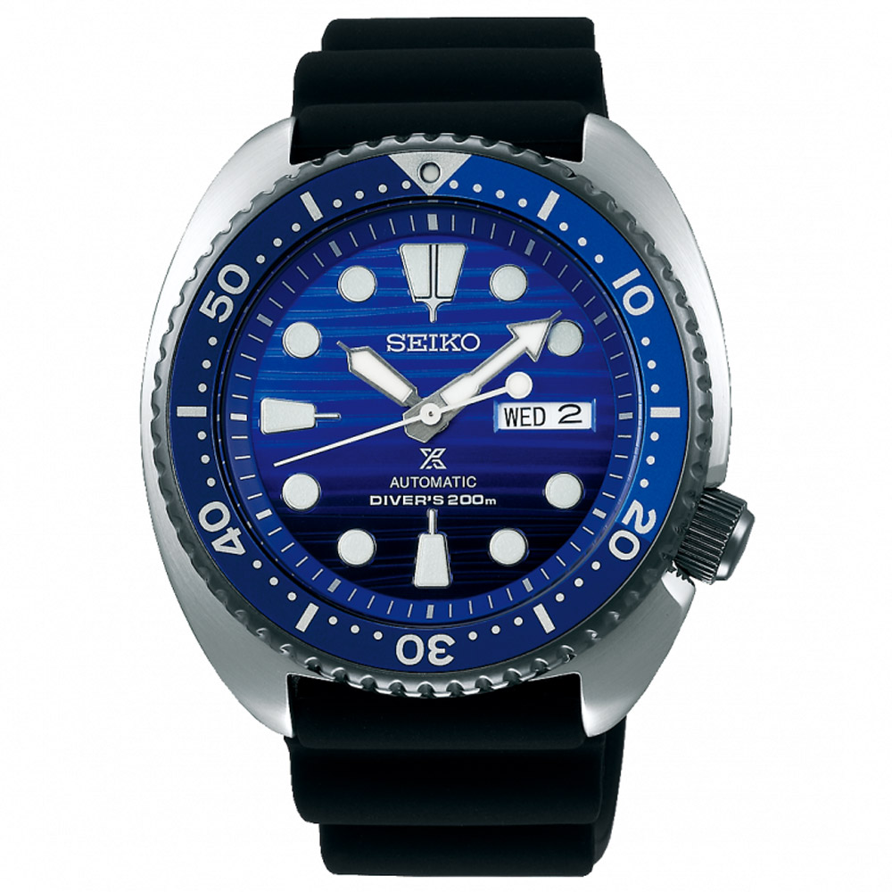 SEIKO精工 Prospex 海洋藍龜殼潛水機械錶 4R36-05H0A(SRPC91J1)-藍/45mm