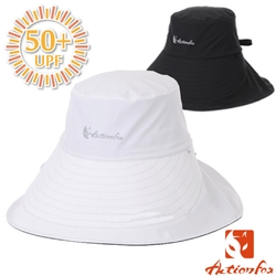 ACTIONFOX 新款 抗UV排汗透氣 雙面戴 遮陽帽UPF50+.防曬帽_淺灰/黑色