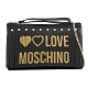 MOSCHINO LOVE系列LOGO流蘇斜背練包/手拿包(黑) product thumbnail 1