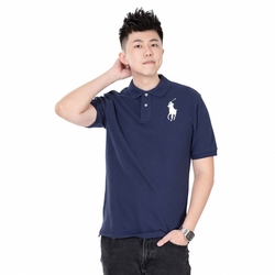 Polo Ralph Lauren 經典刺繡大馬短袖Polo衫(男青年)-深藍色