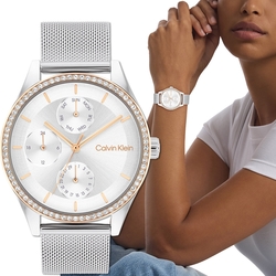 Calvin Klein CK SPARK 晶鑽日曆米蘭帶女錶 母親節禮物-38mm 25100010