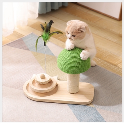 寵愛有家-貓咪新款劍麻經典實木轉盤逗貓玩具(貓咪玩具)