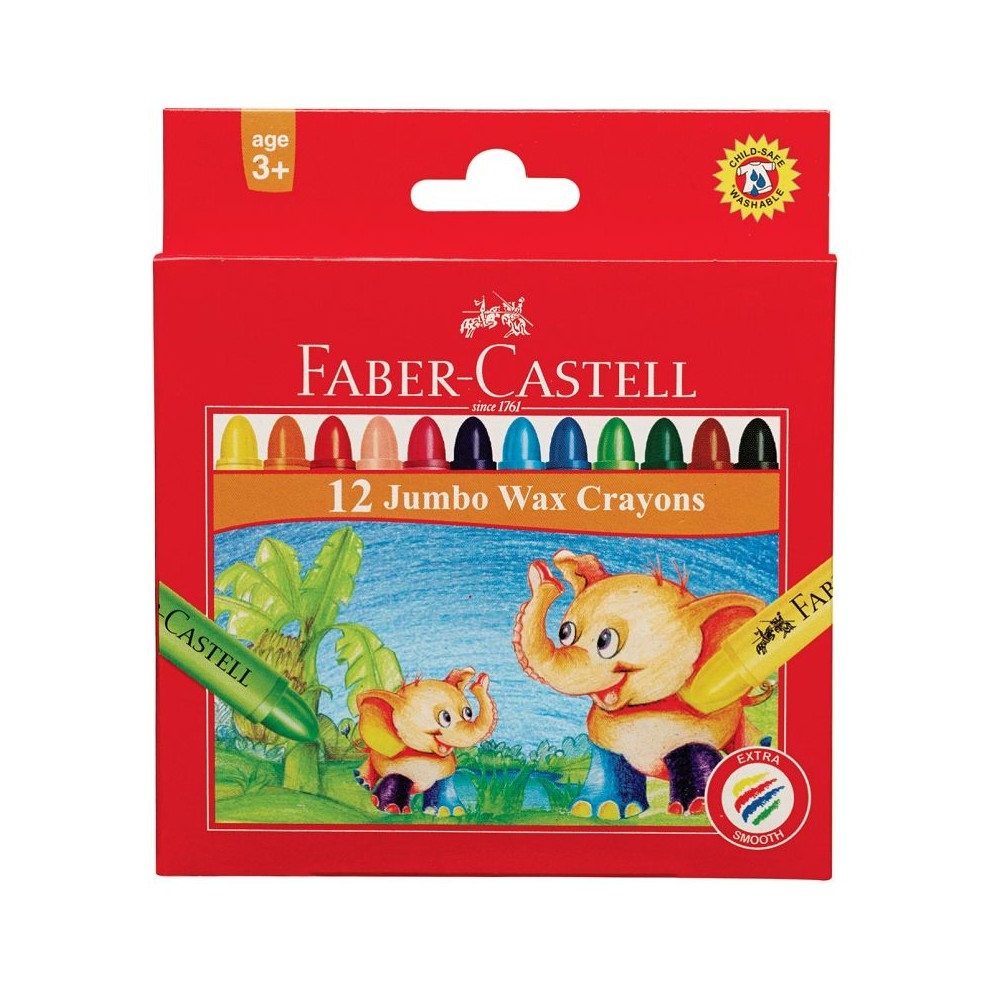 FABER-CASTELL 輝柏 大象粗芯蠟筆 12色 /盒 120040