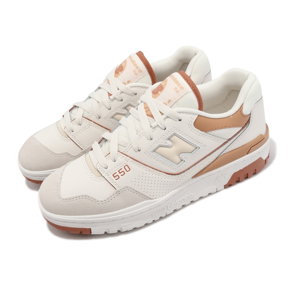 New Balance 休閒鞋 550 女鞋 白 奶油橘 棕 復古 IU 李知恩 NB 紐巴倫 情侶鞋 BBW550WA-B