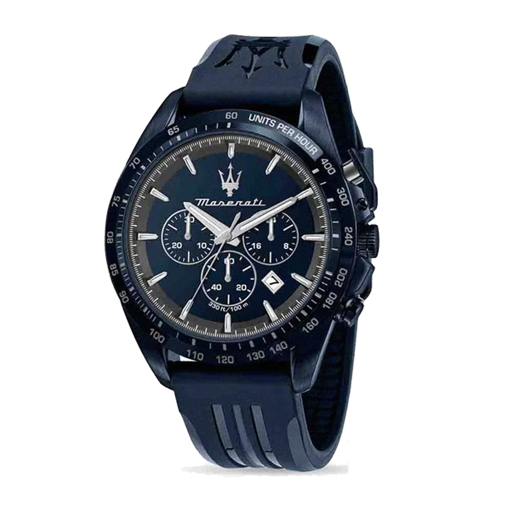 MASERATI 瑪莎拉蒂 TRAGUARDO長征終站計時腕錶-藍-膠帶-R8871612042-47mm