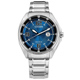 CITIZEN 光動能 日期 礦石強化玻璃 防水100米 不鏽鋼手錶-藍色/42mm product thumbnail 1