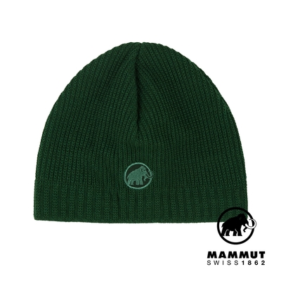 【Mammut 長毛象】Sublime Beanie 刺繡LOGO保暖羊毛帽 綠樹林/深玉石綠 #1191-01542