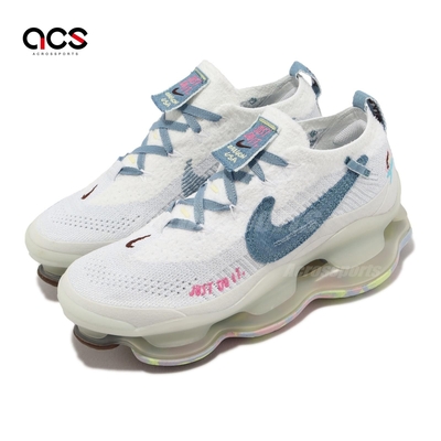 Nike Wmns Air Max Scorpion FK 女鞋 白 藍 全掌氣墊 單寧 休閒鞋 FJ7736-141