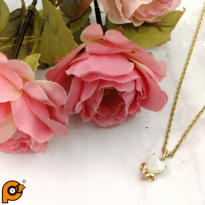 Sipress 日本進口愛心玫瑰造型蛋白石項鍊