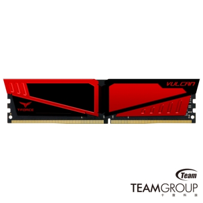 TEAM十銓 Vulcan 紅色 DDR4 3000 16G 桌上型記憶體(兩入組)