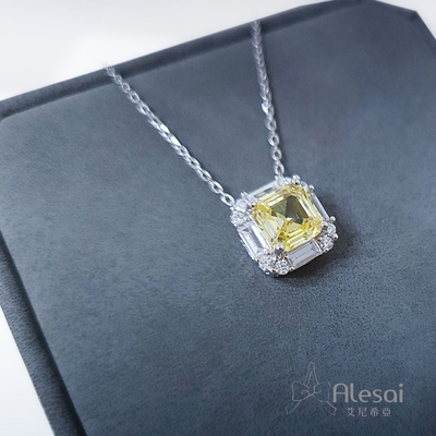 Alesai 艾尼希亞 925純銀 頂級高碳鑽項鍊 人造高碳鑽項鍊