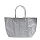 GOYARD 經典St. Louis PM防水帆布LOGO購物包(中-白-附收納袋) product thumbnail 1