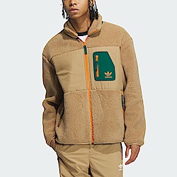 Adidas Sherpa JKT M [IN0994] 男 立領 外套 亞洲版 運動 休閒 毛絨 舒適 保暖 卡其