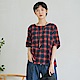 慢 生活 色織格子薄款上衣- 紅/藍 product thumbnail 1
