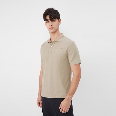 GIORDANO 男裝涼感華夫格POLO衫 - 21 淺褐色