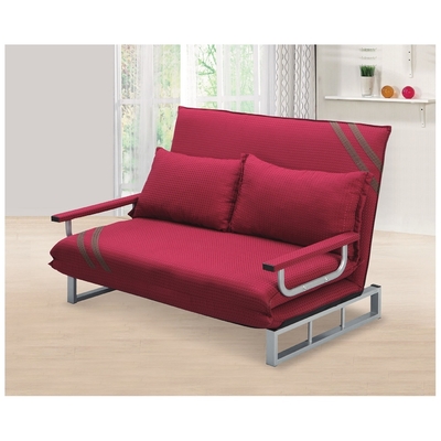 AS雅司-多莉紅色雙人坐臥兩用沙發床-124×76×81公分