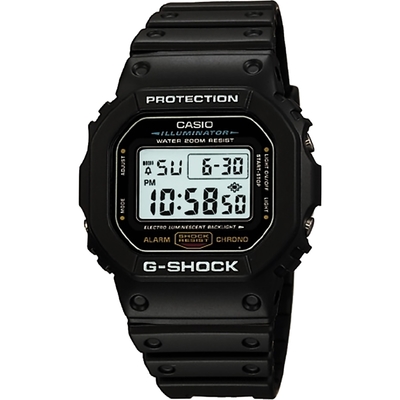 CASIO卡西歐 G-SHOCK 經典DW-5600系列電子腕錶 迎春好禮-黑/42mm DW-5600E-1