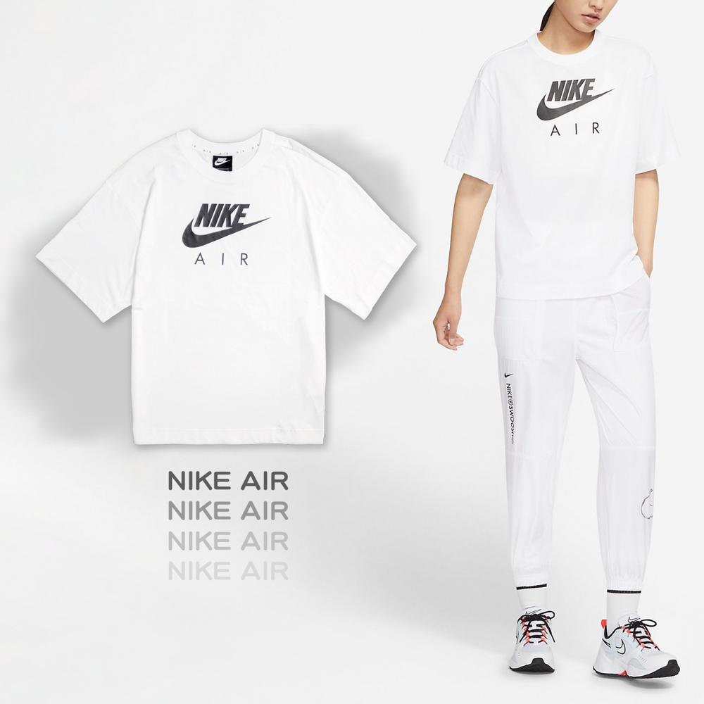 Nike 短袖上衣 NSW Air Tee 女款 白 休閒 純棉 寬鬆 短T DB3841-100