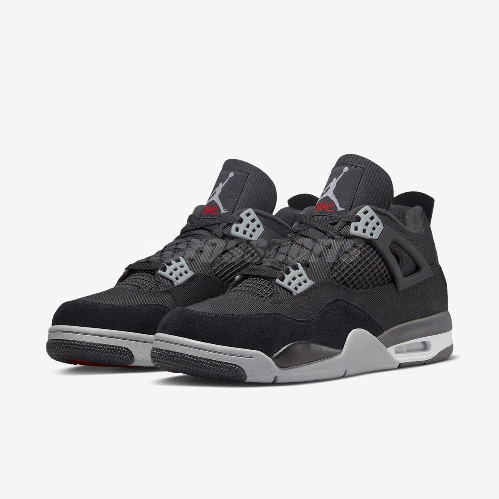 Nike 休閒鞋Air Jordan 4 Retro SE Black Canvas 黑4代小阿姆男鞋