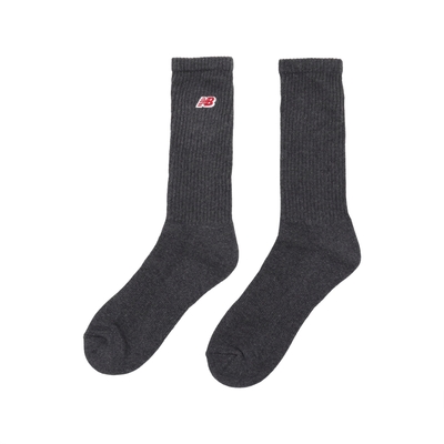 New Balance 襪子 Crew Socks 深灰 紅 中高筒 長襪 男女款 厚底毛巾布 休閒 穿搭 NB LAS33761GRY