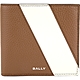 BALLY Lago 對角拼接小牛皮8卡對折短夾(咖啡色) product thumbnail 1