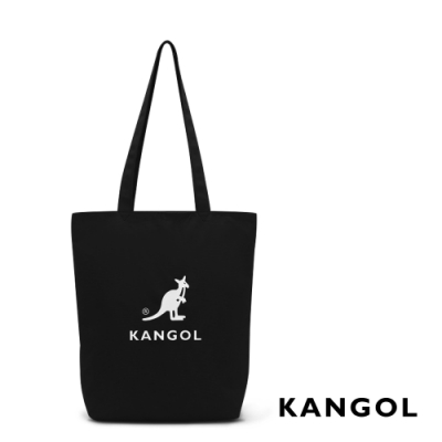 KANGOL 莫蘭迪色系-撞色尼龍肩背包-黑 AKG1211