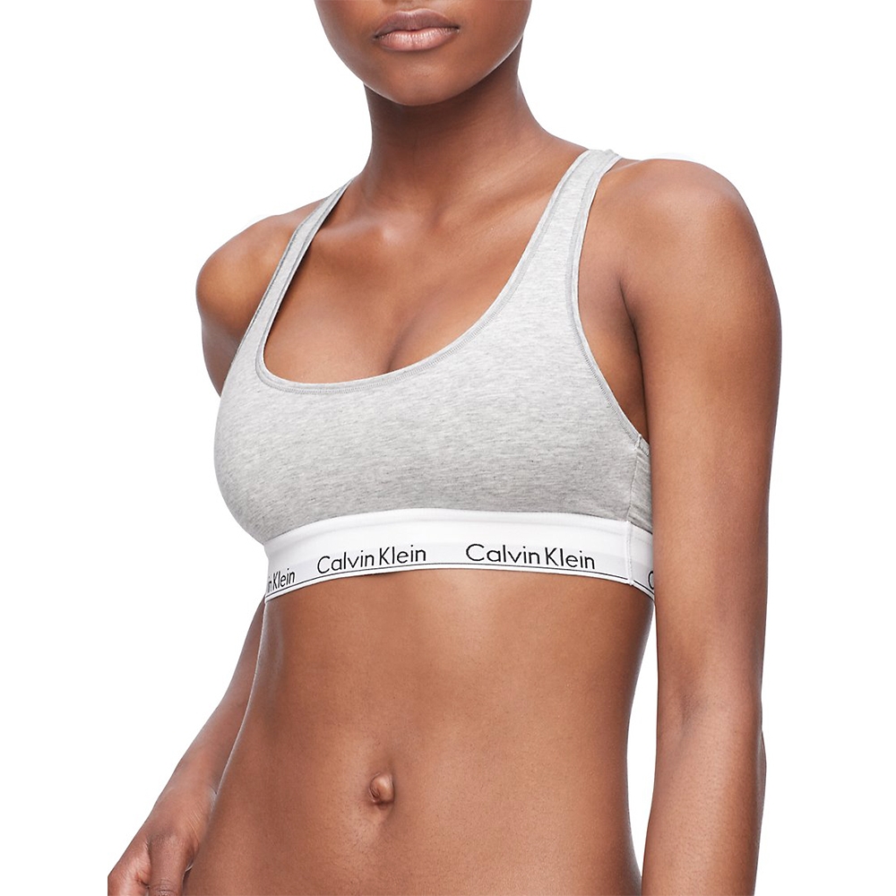 Calvin Klein Modern Cotton 棉質寬鬆緊帶無襯運動內衣CK內衣-灰