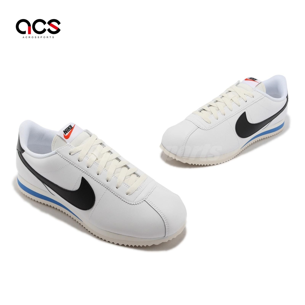 Nike 休閒鞋Cortez 男鞋女鞋白黑勾復古經典皮革阿甘鞋奶油中底DM4044