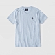 麋鹿 AF A&F 經典V領電繡麋鹿麻花紋路短袖T恤(BONL)-淺藍色 product thumbnail 1