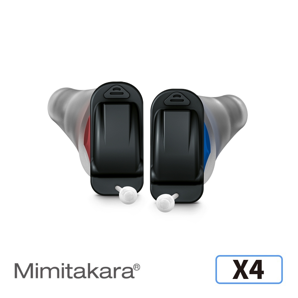 Mimitakara耳寶 數位24頻-超隱形式耳內型助聽器x4-硝光黑