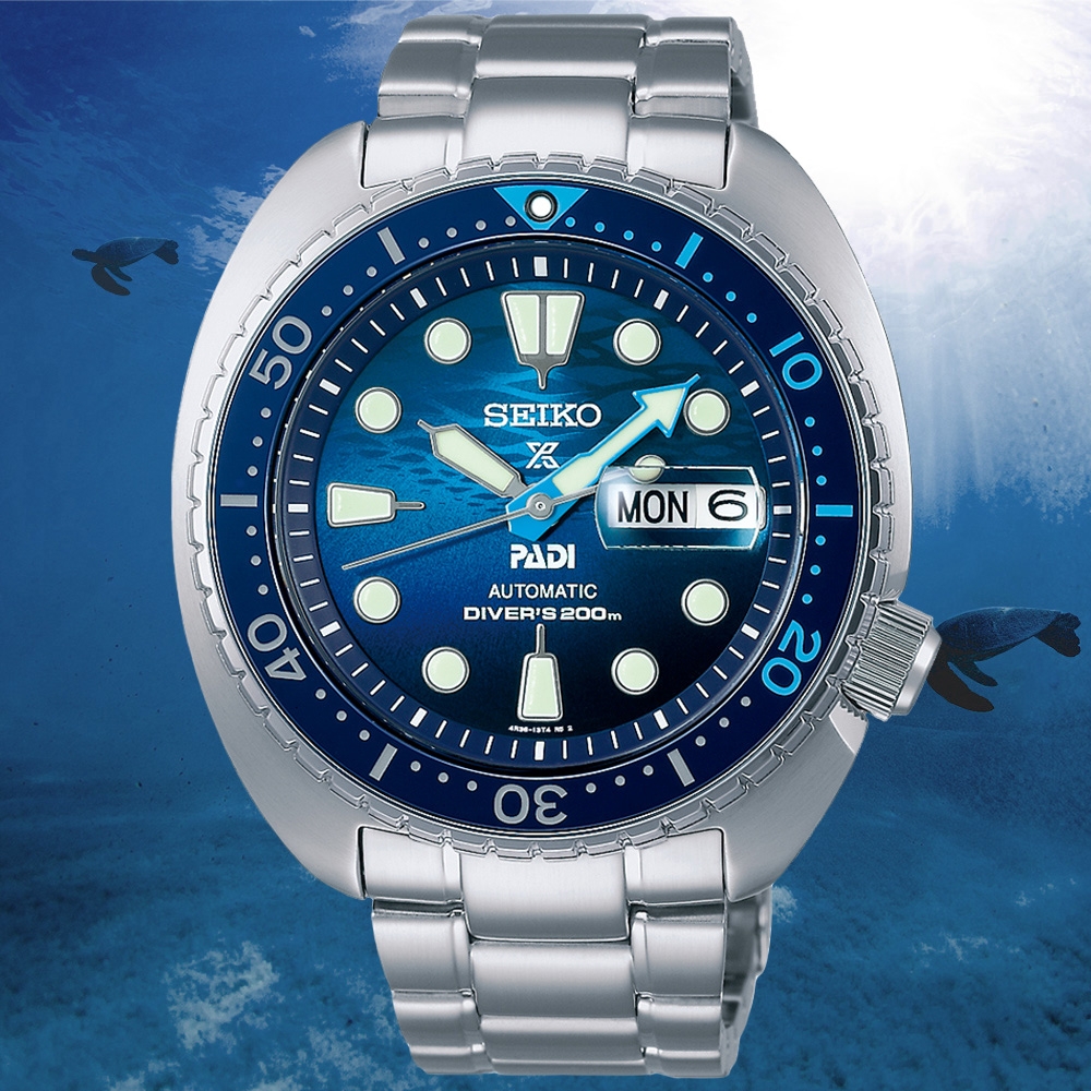 SEIKO精工 PROSPEX系列 PADI 海龜特別版 潛水機械腕錶 母親節 禮物 (4R36-06Z0F/SRPK01K1) SK044