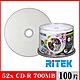 RITEK錸德 52x CD-R 700MB 頂級鏡面相片防水可列印式/100片布丁桶裝 product thumbnail 1