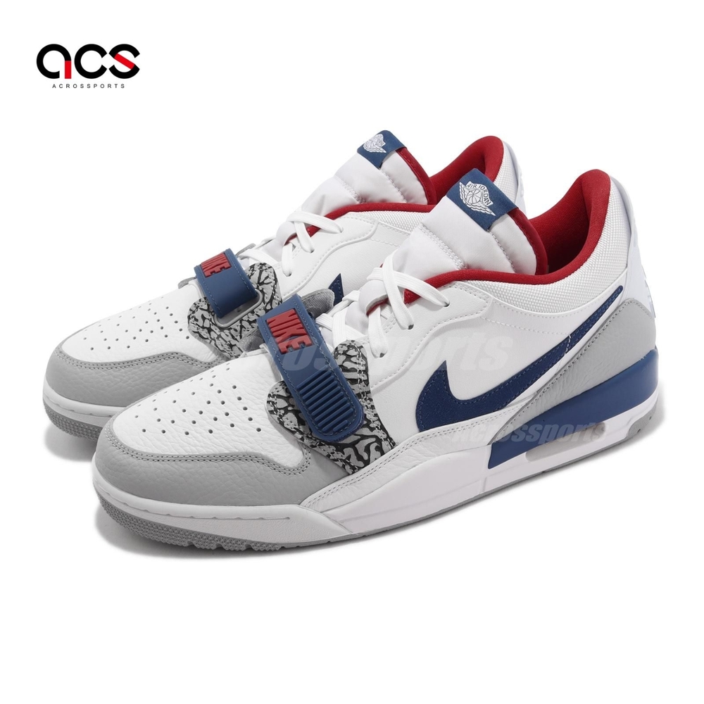 Nike 休閒鞋Air Jordan Legacy 312 Low 男鞋True Blue 白藍爆裂紋