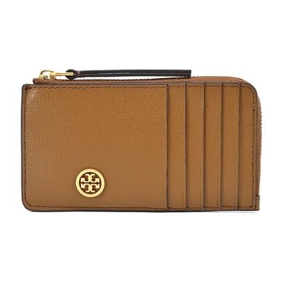 TORY BURCH ROBINSON防刮卡片零錢夾-棕