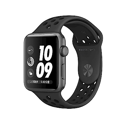 Apple Watch Nike S3 GPS 42mm太空灰色鋁金屬殼搭黑色運動型錶帶