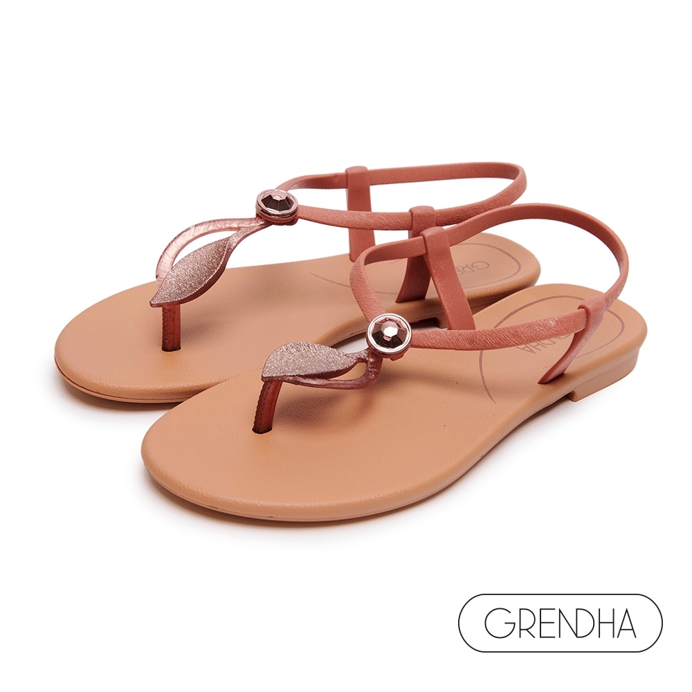 Grendha 神秘亞馬遜銅飾平底涼鞋-銅粉/金