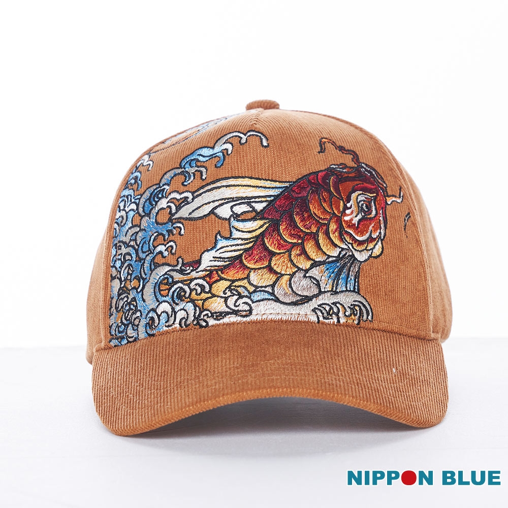 日本藍 BLUE WAY –網路獨家-蝴蝶鯉棒球帽(駝色)