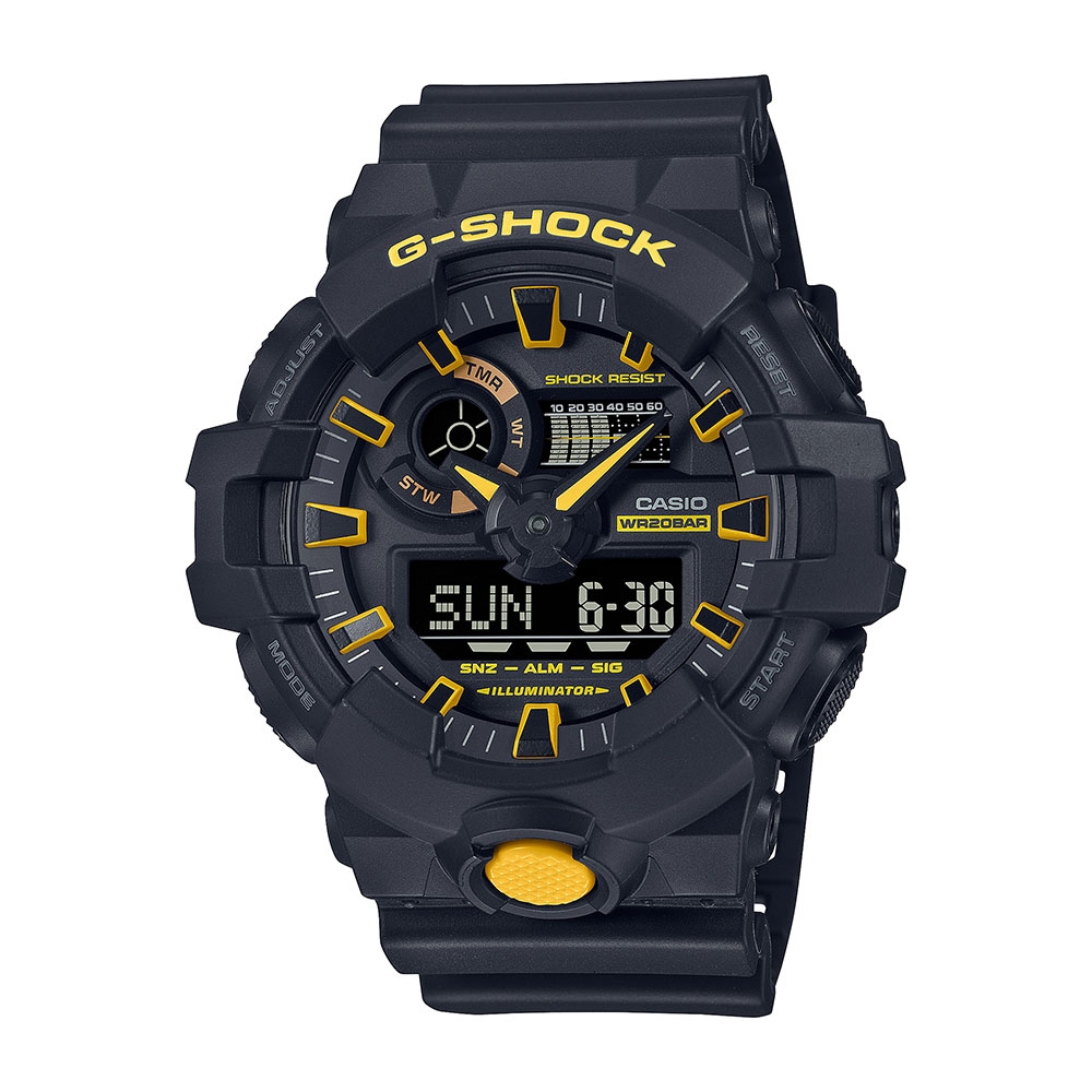 CASIO卡西歐 G-SHOCK 潮流警示 搶眼黑黃 大錶徑 雙顯系列 GA-700CY-1A_53.4mm